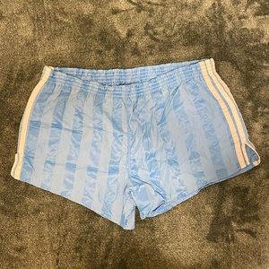 adidas mens XL vintage blue nylon running shorts glanz cal surf